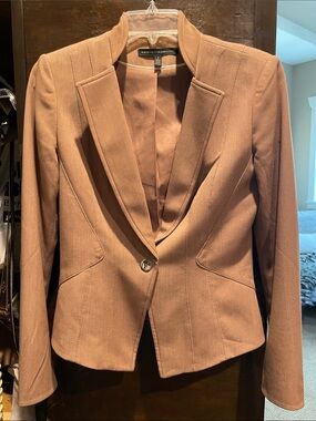 WHBM Camel Single-Button Blazer